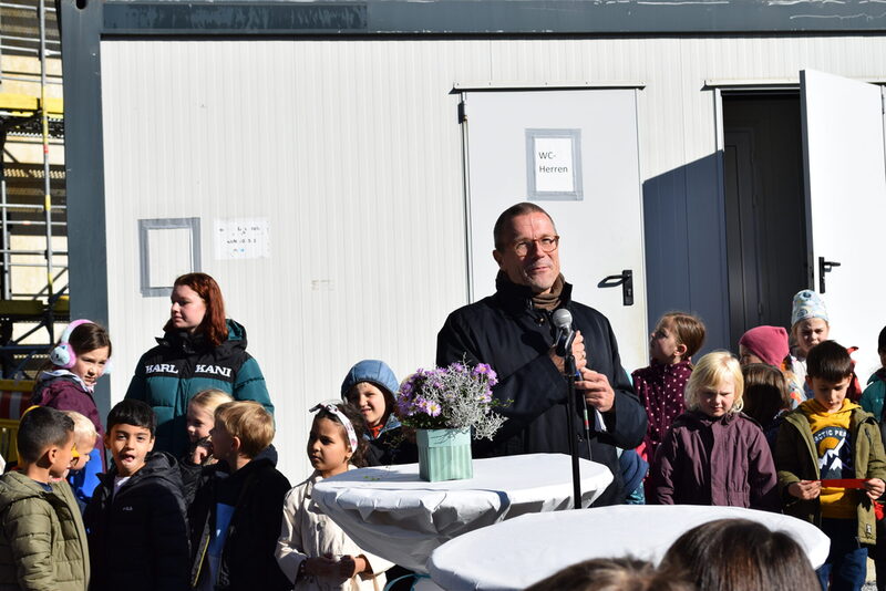 Oberbürgermeister Uwe Schneidewind bei dem Richtfest.