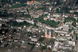 Ein Luftbild des Zentrums von Elberfeld