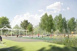 Rendering: BUGA-Freiraumplanungs-Entwurf von relais Landschaftsarchitekten Heck Mommsen PartGmbB, Berlin