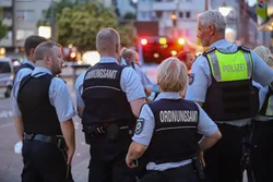 Mitarbeitende von Ordnungsamt und Polizei im Einsatz