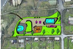 Die Szizze zeigt die Pläne für den Spielplatz Allensteiner Straße