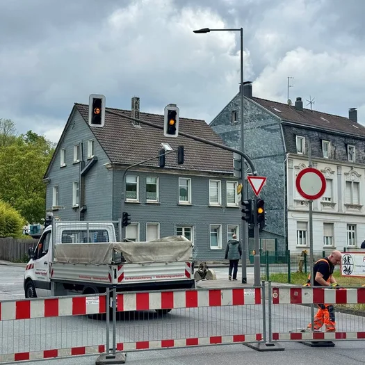 Die gesperrte Wiedener Kreuzung