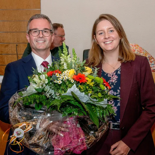 Christian Wolf mit OB Miriam Scherff