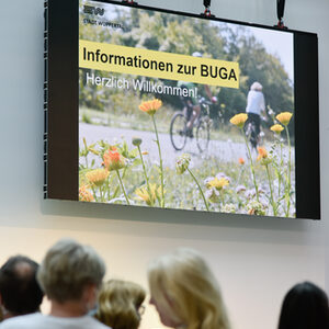 Blick aufs Publikum bei der städtischen BUGA-Infoveranstaltung
