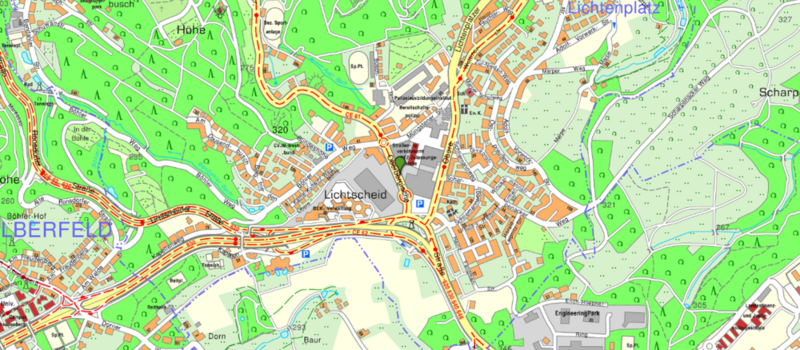Amtliche Stadtkarte Wuppertal