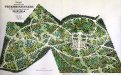Historischer Plan für die Parkanlage Friedrichsberg nach Fritz Rhode (1883)